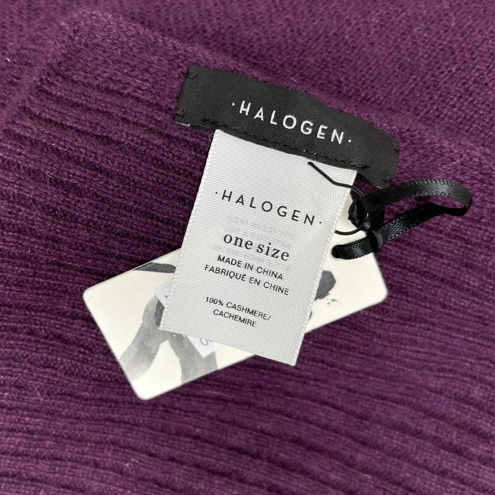 NORDSTROM HALOGEN 100% Cashmere Scarf NEW Purple Plum